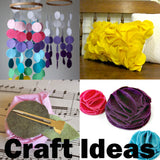 Light Green, Light Pink, Orange, Yellow Felt Circles Color Set (3/4 to 5 inch)