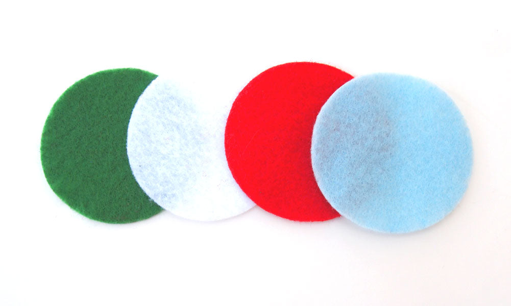 Green Light Blue Red White Felt Circles Color Set 34 To 5 Inch