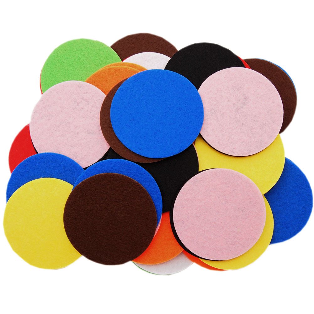 Mixed Color Assortment Stiff Felt Circles (1 to 5 inch)
