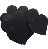 Black STIFF Felt Hearts (1 inch to 5 inch)