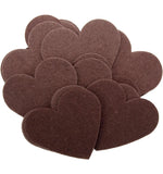 Brown STIFF Felt Hearts (1 inch to 5 inch)