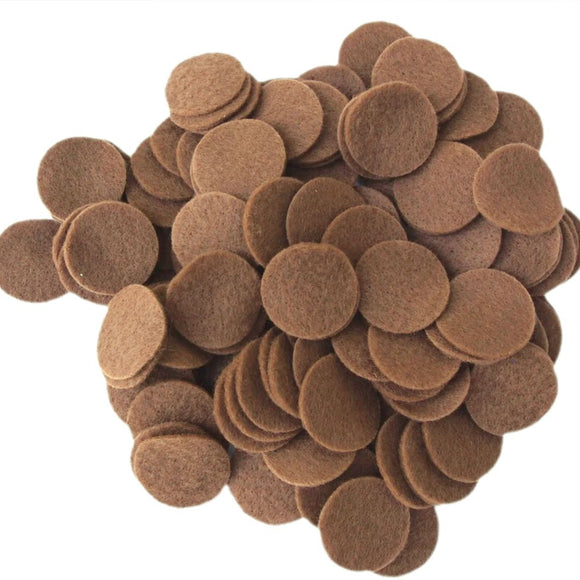 Cocoa Brown Felt Circles (3/4 to 5 inch)