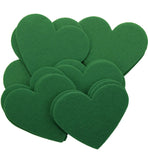 Green STIFF Felt Hearts (1 inch to 5 inch)
