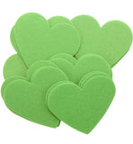 Neon Green STIFF Felt Hearts (1 inch to 5 inch)