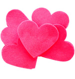 Neon Pink STIFF Felt Hearts (1 inch to 5 inch)