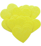 Neon Yellow STIFF Felt Hearts (1 inch to 5 inch)
