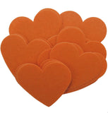 Orange STIFF Felt Hearts (1 inch to 5 inch)