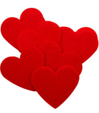 Red STIFF Felt Hearts (1 inch to 5 inch)