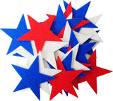 Red, White, and Blue Pack STIFFENED Felt Stars (1 inch to 5 inch)