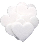 White STIFF Felt Hearts (1 inch to 5 inch)