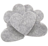 Charcoal Felt Hearts (1 inch to 5 inch)