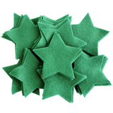 Green STIFFENED Felt Stars (1 inch to 5 inch)