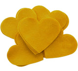 Mustard Felt Hearts (1 inch to 5 inch)