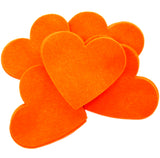 Neon Orange Felt Hearts (1 inch to 5 inch)