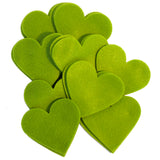 Pear Green Felt Hearts (1 inch to 5 inch)