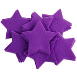 Purple STIFFENED Felt Stars (1 inch to 5 inch)