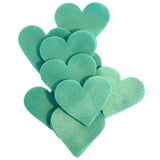Sea Green Felt Hearts (1 inch to 5 inch)
