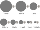 Charcoal Gray, Cocoa Brown, Turquoise Blue, White Felt Circles Color Set (3/4 to 5 inch)