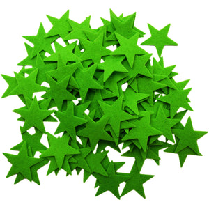 Green Felt Star Stickers (1.5 to 3 Inch)