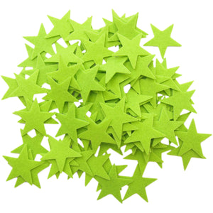 Light Green Felt Star Stickers (1.5 to 3 Inch)