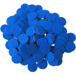 Blue Felt Circle Stickers (1 to 4 inch)