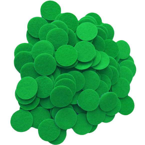 Green Felt Circle Stickers (1 inch)