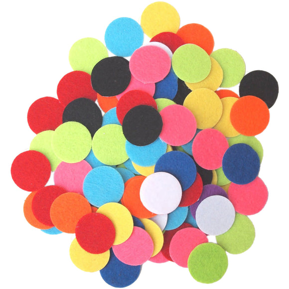 Mixed Color Assortment Felt Circle Stickers (1 inch)