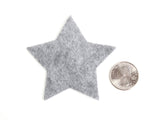 Craft Felt Charcoal 3 Inch Stars - 45pc
