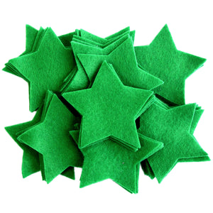 Craft Felt Green 3 Inch Stars - 45pc