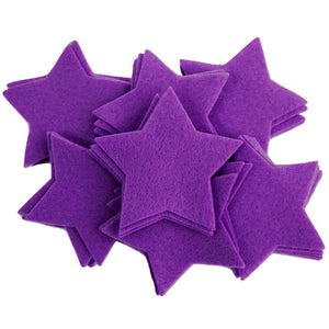 Craft Felt Purple 3 Inch Stars - 45pc