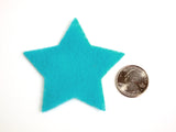 Craft Felt Turquoise 3 Inch Stars - 45pc