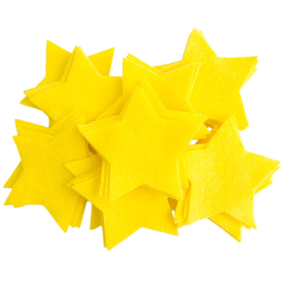 Craft Felt Yellow 3 Inch Stars - 45pc