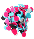Black, Pink, Turquoise, White Felt Circles Color Set (3/4 to 5 inch)