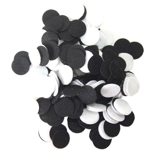 Black, White Felt Circles Color Set (3/4 to 5 inch)