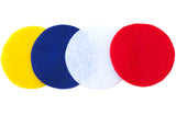 Blue, Red, Yellow, White Felt Circles Color Set (3/4 to 5 inch)