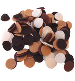 Brown, Camel, Cocoa, Cream Felt Circles Color Set (3/4 to 5 inch)