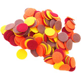 Cardinal Red, Cocoa Brown, Orange, Yellow Felt Circles Color Set (3/4 to 5 inch)