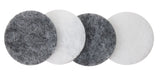 Charcoal, White Felt Circles Color Set (3/4 to 5 inch)