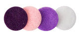 Dark Purple, Light Pink, Purple, White Felt Circles Color Set (3/4 to 5 inch)