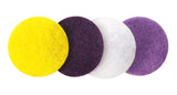 Dark Purple, Purple, White, Yellow Felt Circles Color Set (3/4 to 5 inch)