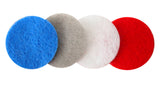 Gray, Militia Blue, Red, White Felt Circles Color Set (3/4 to 5 inch)