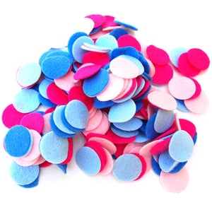 Light Blue, Light Pink, Militia Blue, Pink Felt Circles Color Set (3/4 to 5 inch)