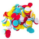 Red, Turquoise Blue, Yellow, White Felt Circles Color Set (3/4 to 5 inch)