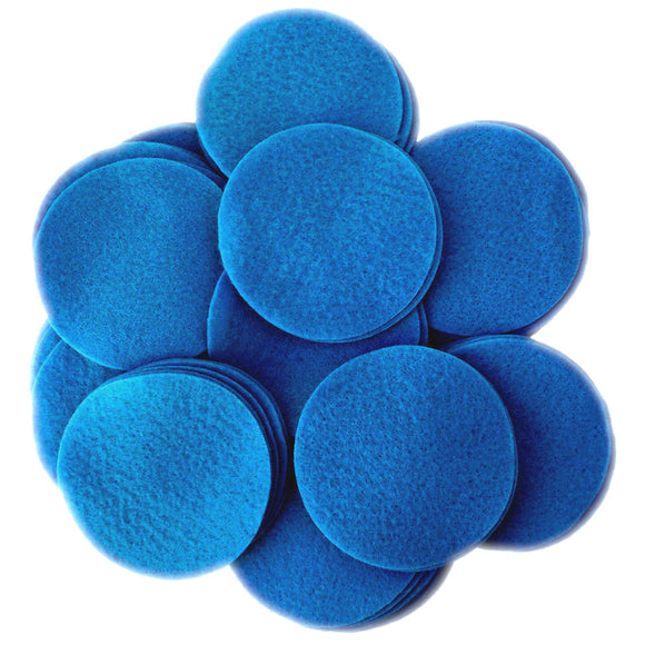 Blue Felt Circles (3/4 to 5 inch)
