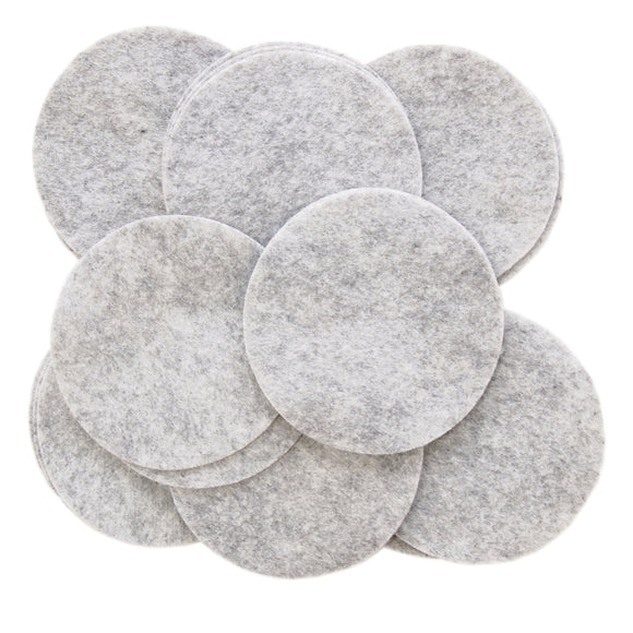 Charcoal Gray Felt Circles (3/4 to 5 inch)