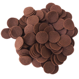 Cocoa Brown Felt Circles (3/4 to 5 inch)