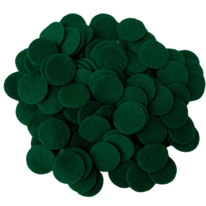 Dark Green Felt Circles (3/4 to 5 inch)