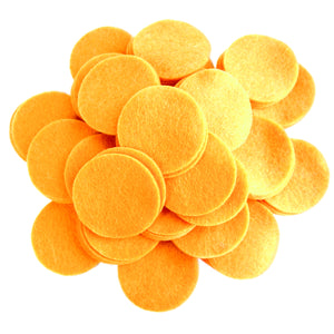 Mac n' Cheese Orange Felt Circles (3/4 to 5 inch)