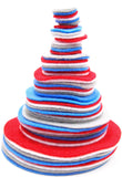 Gray, Militia Blue, Red, White Felt Circles Color Set (3/4 to 5 inch)