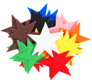 Stiff Mixed Color Assortment Felt Stars (1.5 to 3 Inch)